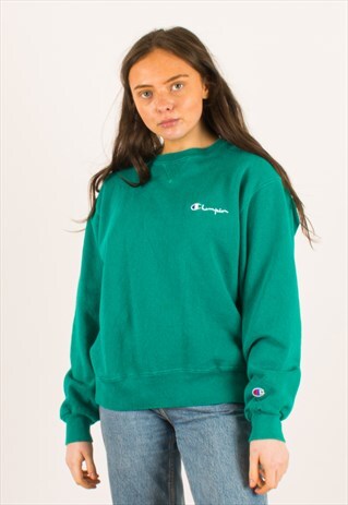 VINTAGE 90S GREEN CHAMPION CREWNECK SWEATSHIRT XL