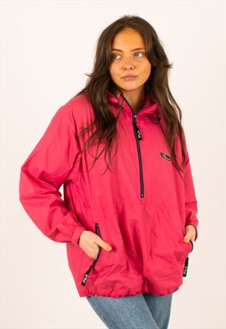 VINTAGE PINK FILA PULLOVER WINDBREAKER JACKET SMALL