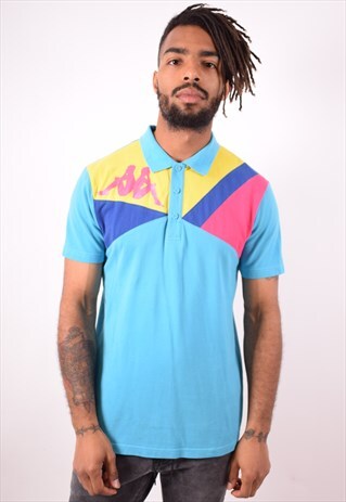 KAPPA MENS VINTAGE POLO SHIRT XL BLUE 90S