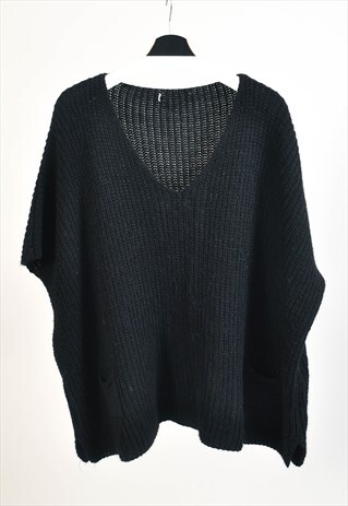Vintage 00s oversized knitted jumper in black