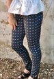 BLUE PRINTED STRETCH TROUSERS / TREGGINGS