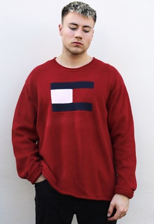 RED TOMMY HILFIGER FLAG SWEATSHIRT
