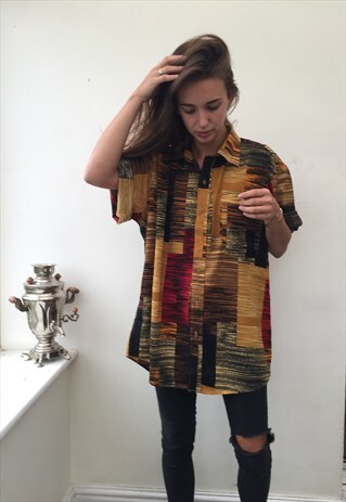 CRAZY PATTERN OVERSIZED RETRO VINTAGE UNISEX FESTIVAL SHIR