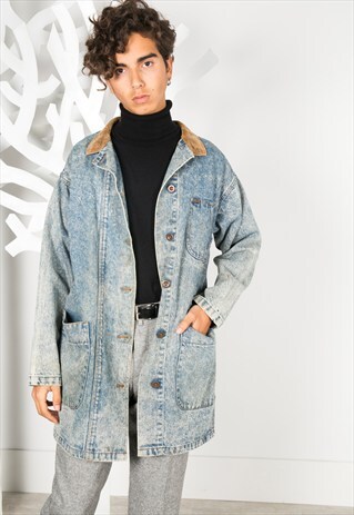 VINTAGE 80'S LEE TRENCH DENIM JACKET 0291 / 5515 / 404