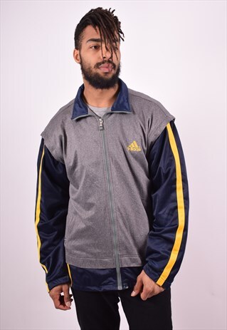 ADIDAS MENS VINTAGE TRACKSUIT TOP JACKET LARGE MULTI 90'S