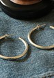 GOLD LARGE BASIC SEMI-OPEN HOOP EARRINGS