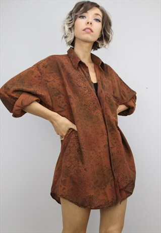 VINTAGE 80S/90S OVERSIZED PATTERNED SHIRT