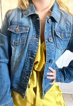Vintage Blue Oversized Button Up Y2K Denim Jacket