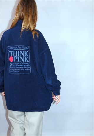 RARE VINTAGE THINK PINK 1/4 ZIP FLEECE