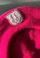 WOOL BERET HAT / WATER PRINT EMBROIDERY