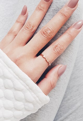 THIN ROSE GOLD LINKS RING (925 STERLING SILVER)