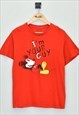 Vintage Mickey Mouse T-Shirt Red Medium