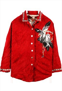 Vintage 90's Country Clothing co Fleece Button Up Fleece Red