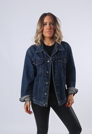 DENIM JACKET OVERSIZED FITTED VINTAGE MCNEAL UK 14 (FM2V)