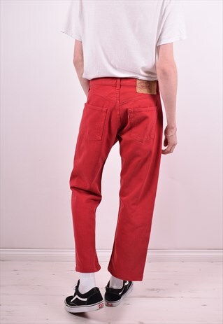 LEVI'S 501 MENS VINTAGE JEANS W32 L28 RED 90'S