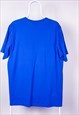 VINTAGE ADIDAS T-SHIRT SPELL OUT LOGO BLUE XL