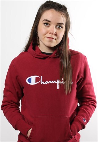 champion dark red hoodie