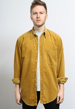 VINTAGE CORDUROY CORD SHIRT YELLOW