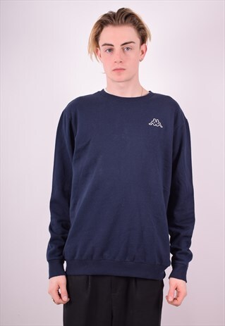 KAPPA MENS VINTAGE SWEATSHIRT JUMPER XL BLUE 90S