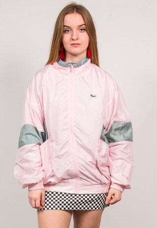 LACOSTE PINK SHELL TRACKSUIT JACKET TOP
