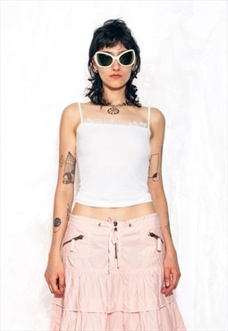 Vintage Y2K Morgan de Toi Slip Top in White