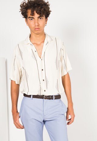 VINTAGE 80S CRAZY PRINT SHIRT / S1629