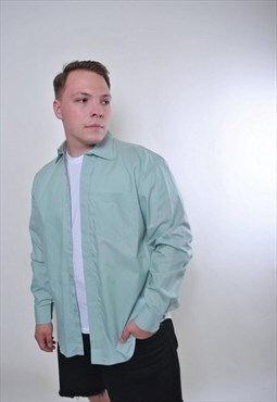 Vintage green long sleeve minimalist shirt 