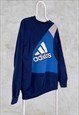 VINTAGE REWORKED ADIDAS SWEATSHIRT SPELL OUT EMBROIDERED