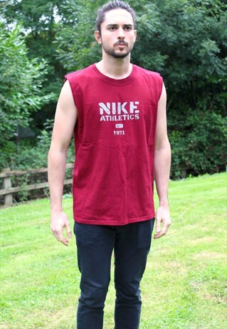 VINTAGE 90S NIKE SLEEVELESS VEST TOP - LARGE - MADE IN USA