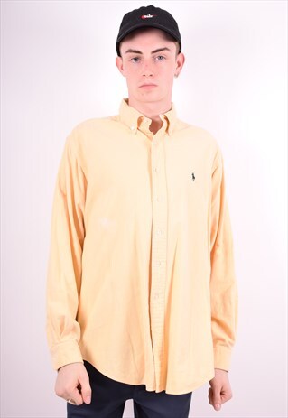 RALPH LAUREN MENS VINTAGE SHIRT XL YELLOW 90'S