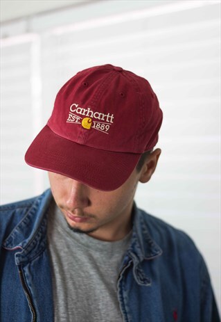 VINTAGE CARHARTT CAP LOGO BASEBALL HAT 90S X 2.8