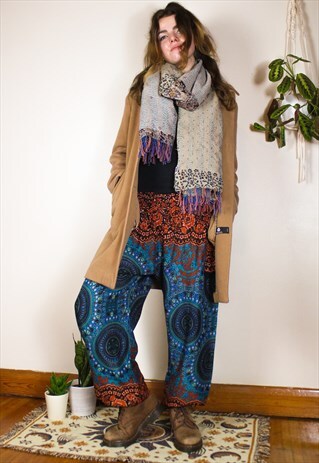 FAIRTRADE BLUE MANDALA HIPPIE HAREMS TROUSERS