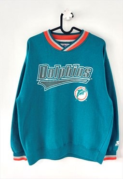 Vintage starter Miami dolphins green sweatshirt medium 