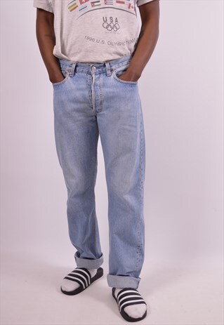 LEVI'S 501 MENS VINTAGE JEANS W33 L34 BLUE 90S