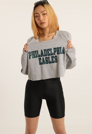VINTAGE CHAMPION PRINTED CROPPED SWEATSHIRT