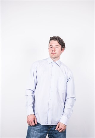 VINTAGE ARMANI 1990S SHIRT IN BLUE CHECKS