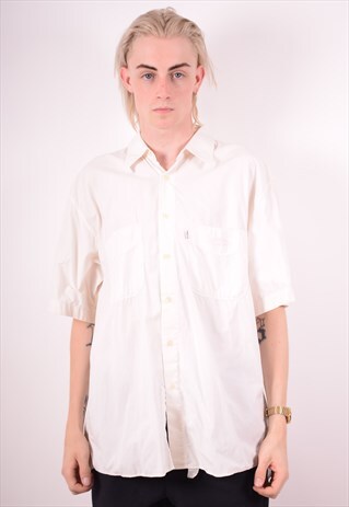 LEVI'S MENS VINTAGE SHIRT XL WHITE 90S