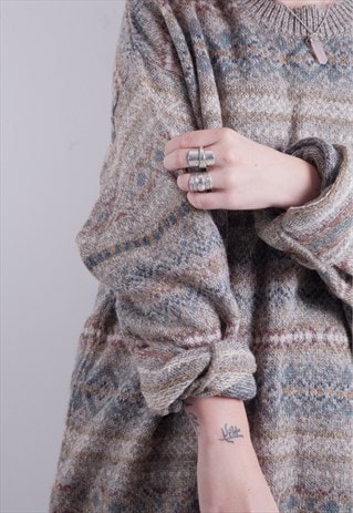 VINTAGE GRANDAD KNITTED JUMPER