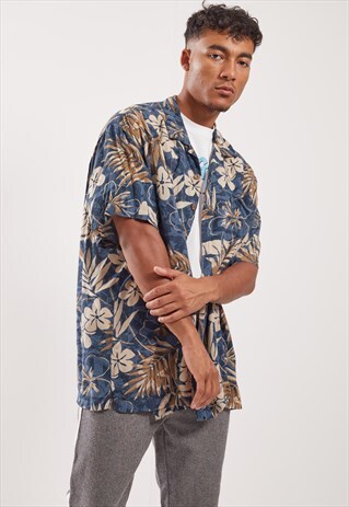 VINTAGE HAWAIIAN PATTERNED FESTIVAL SHORT SLEEVE SHIRT