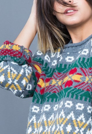 VINTAGE 80S CLASSIC KNITWEAR JUMPER / S1722