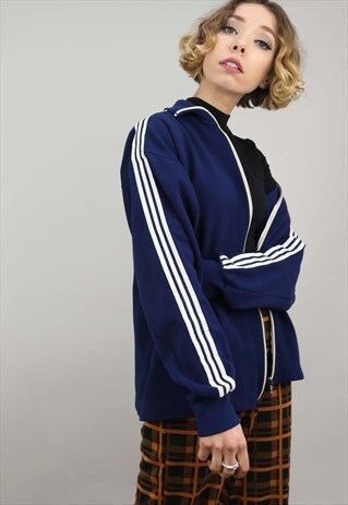 VINTAGE OVERSIZED 70S TRACK TOP BLUE