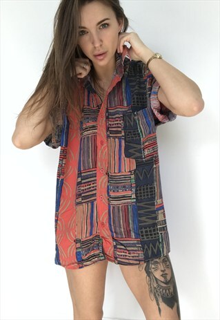 PATTERNED OVERSIZED RETRO VINTAGE UNISEX FESTIVAL SHIRT