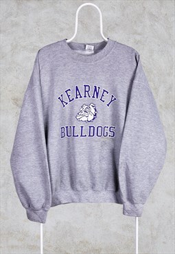 Vintage American Varsity Grey Sweatshirt Kearney Bulldogs XL