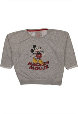Vintage 90's Disney Sweatshirt Micky Mouse Crew Neck Grey