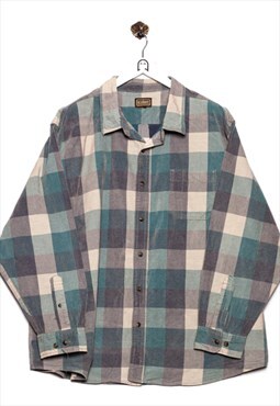 Vintage Schmidt Workwear Corduroy Checkered Look Blue/Grey