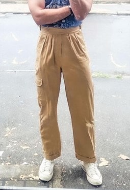 Cargo Pants Trousers Belted Straight Leg