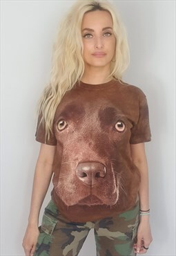 Vintage Unisex Labrador Dog Hunting Graphic Tie Dye T-Shirt 