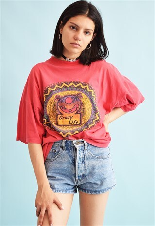 90'S RETRO ATHLEISURE SPORTS NOVELTY OVERSIZED T-SHIRT TOP