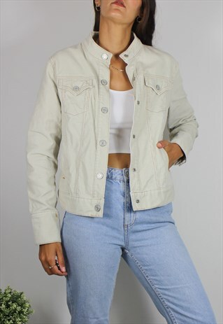 VINTAGE GAP CORDUROY JACKET IN LIGHT BEIGE - ECRU CREAM