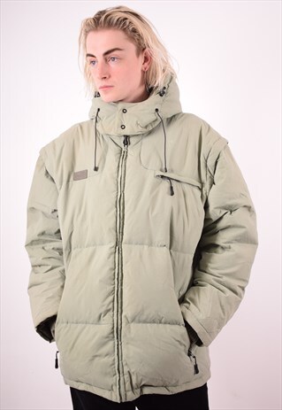 FILA MENS VINTAGE PADDED JACKET LARGE GREEN 90S